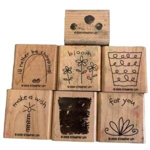 Stampin Up Fun-Filled Rubber Stamp Set 2005 Sentiments & Patterns Craft Stamps